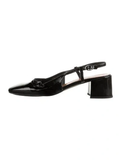 Pre-owned Jonak Patent Leather Slingback Pumps In Black