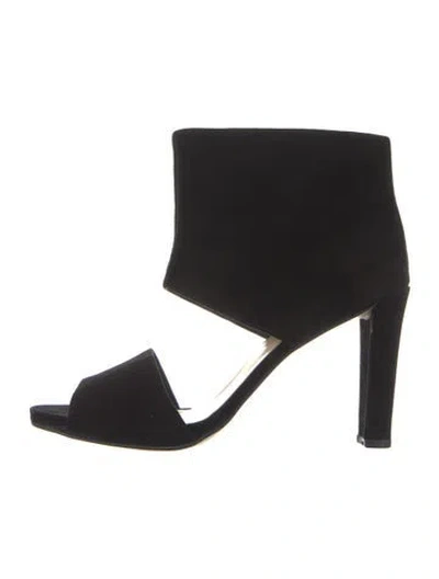 Pre-owned Jonak Vintage Suede Sandals In Black