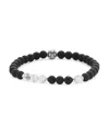 Jonas Studio Dakota Mixed Semi Precious Beaded Stretch Bracelet In Jet/white
