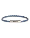 Jonas Studio Macdougal Woven Leather Bracelet In Blue
