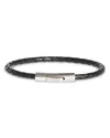 Jonas Studio Single Braided Leather Bracelet In Jet