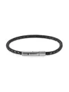 Jonas Studio Single Braided Leather Bracelet In Black