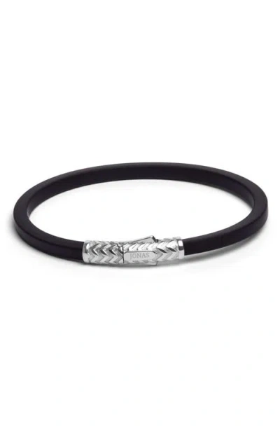 Jonas Studio Rubber & Sterling Silver Bracelet In Jet