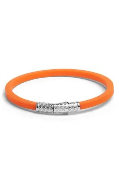 Jonas Studio Rubber & Sterling Silver Bracelet In Orange