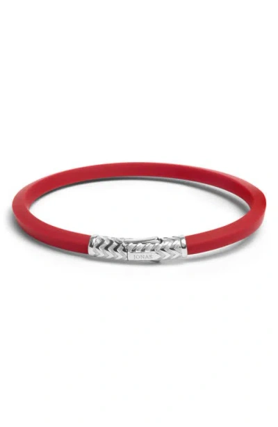 Jonas Studio Rubber & Sterling Silver Bracelet In Red