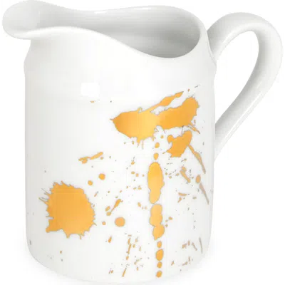 Jonathan Adler 1948 Creamer In White/gold Splatter