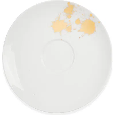 Jonathan Adler 1948 Saucer In White/gold Splatter
