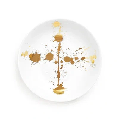 Jonathan Adler 1948 Soup Bowl In White;gold