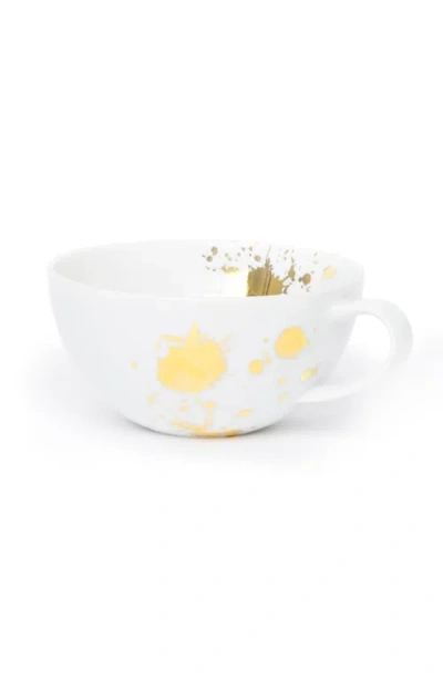 Jonathan Adler 1948 Teacup In White/gold Splatter