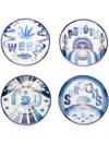 Jonathan Adler Druggist Porcelain Coaster Set (set Of Four) In Blue