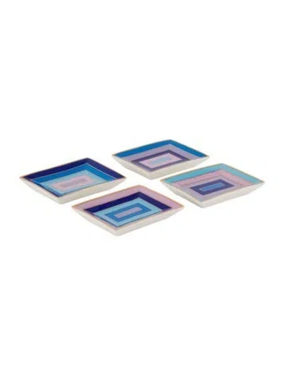 Pre-owned Jonathan Adler 4-piece Scala Petite Trays Set W/ Tags In Blue