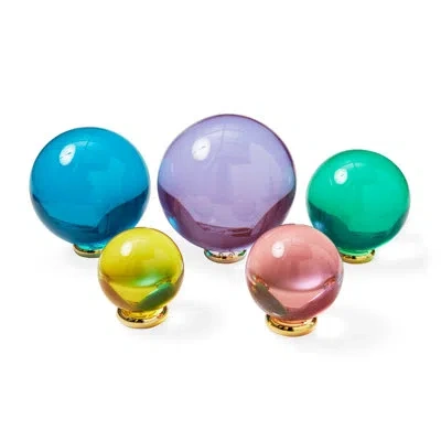 Jonathan Adler 5 Piece Water Globe Set In Blue,purple,green,yellow
