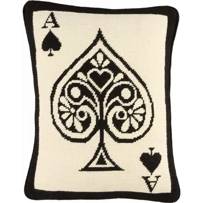 Jonathan Adler Ace Needlepoint Pillow In Neutral