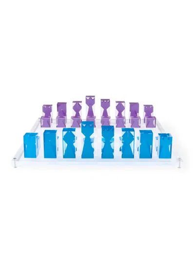 Jonathan Adler Acrylic Chess Set In Transparent