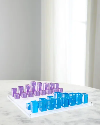 Jonathan Adler Acrylic Chess Set In Bluepurple