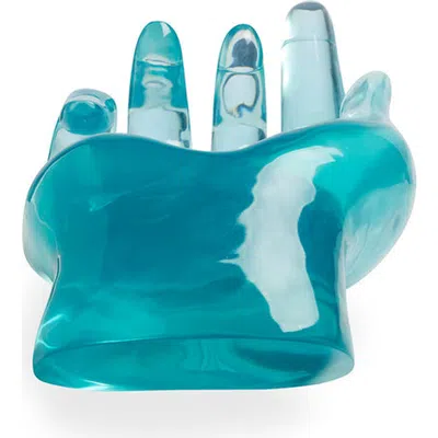 Jonathan Adler Giant Acrylic Hand Bowl In Turquoise