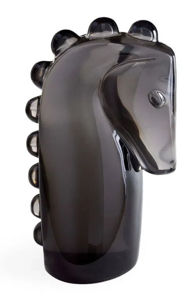 Jonathan Adler Acrylic Horse Sculpture In Smoke Gray