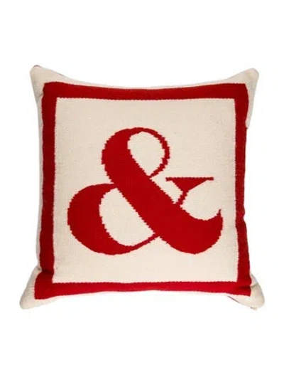 Pre-owned Jonathan Adler Ampersand Throw Pillow In Red