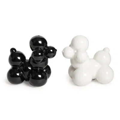Jonathan Adler Animalia Poodle Salt And Pepper Shaker Set In Black;white