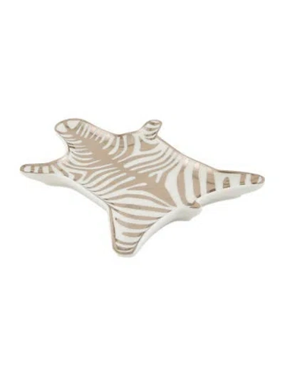 Pre-owned Jonathan Adler Animalia Tiger Tray In Gold