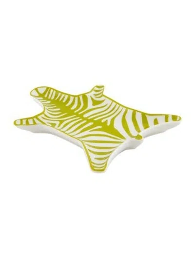 Pre-owned Jonathan Adler Animalia Tiger Tray In Green