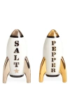 Jonathan Adler Apollo Salt And Pepper Set In Black/gold/silver
