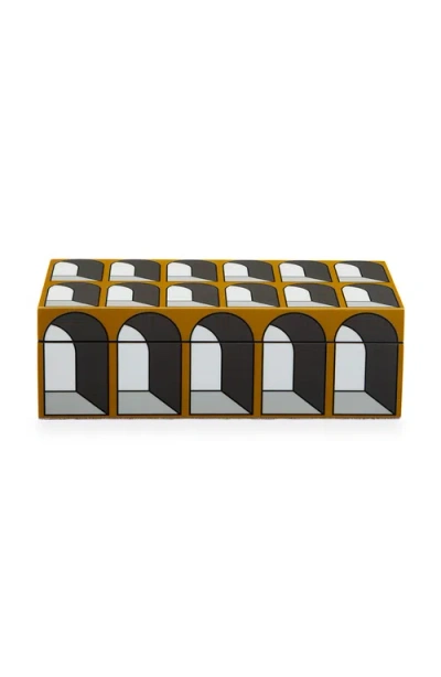 Jonathan Adler Small Arcade Lacquered Box In Black
