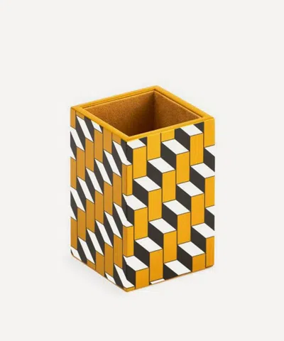 Jonathan Adler Arcade Ochre Lacquer Pencil Cup