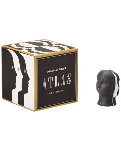 Jonathan Adler Atlas Salt & Pepper Set In Black
