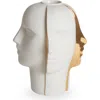 Jonathan Adler Atlas Split Vase In White/gold