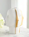 Jonathan Adler Atlas Split Vase In White/gold