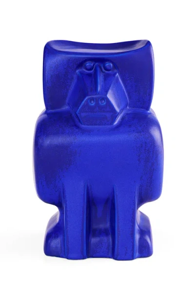 Jonathan Adler Baboon Stoneware Sculpture In Blue