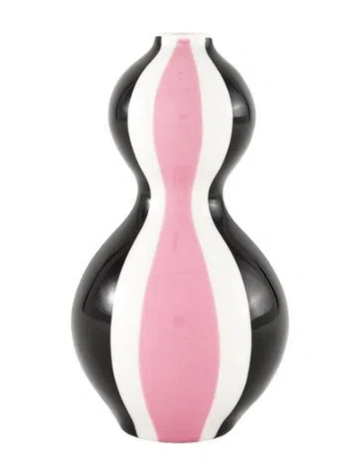 Pre-owned Jonathan Adler Barbie Bud Vase In Black/pink
