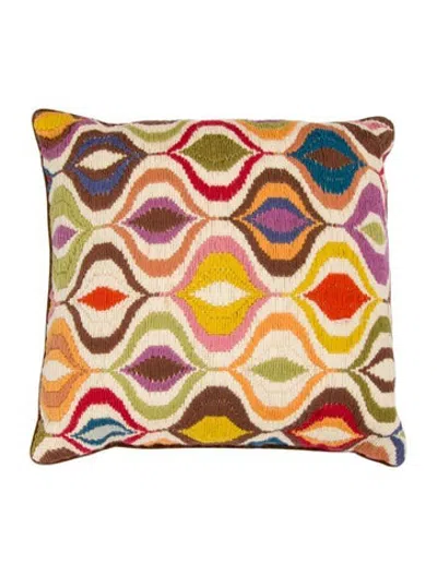 Pre-owned Jonathan Adler Bargello Throw Pillow In Brown