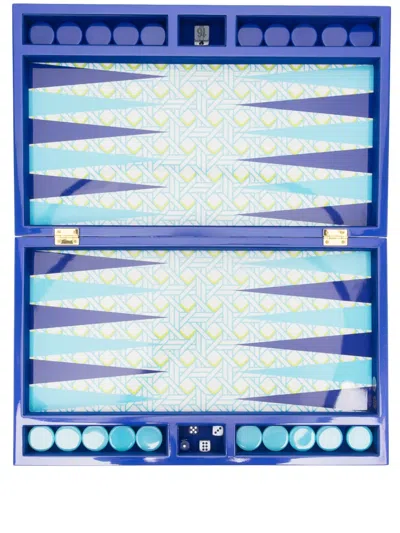 JONATHAN ADLER BASKETWEAVE BACKGAMMON SET