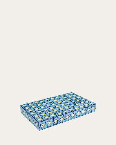 Jonathan Adler Basketweave Backgammon Set In Blue
