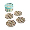 Jonathan Adler Basketweave Coaster Set In Brown