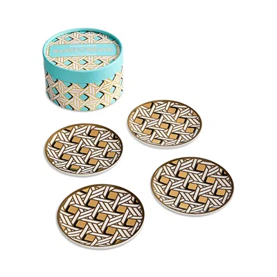JONATHAN ADLER BASKETWEAVE COASTERS, SET OF 4