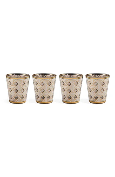 Jonathan Adler Basketweave Glassware Set In Brown