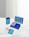 Jonathan Adler Basketweave Lacquer Card Set In Blue