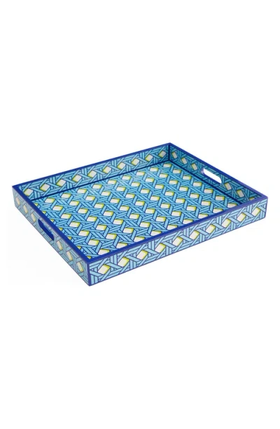 Jonathan Adler Basketweave Lacquer Tray In Multi