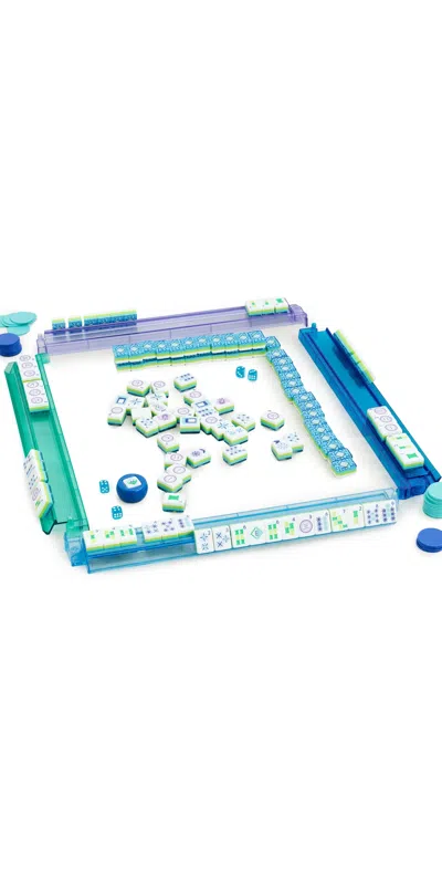 Jonathan Adler Basketweave Mahjong Set Blue/green