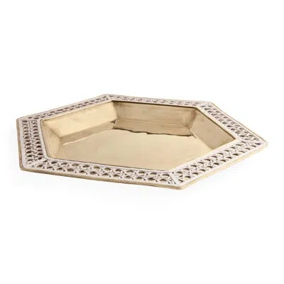 Jonathan Adler Basketweave Serving Tray In Multi