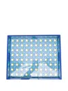 Jonathan Adler Basketweave Lacquer Tray In Blue
