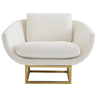 Pre-owned Jonathan Adler Beaumont Bouclé Lounge Chair In Sand
