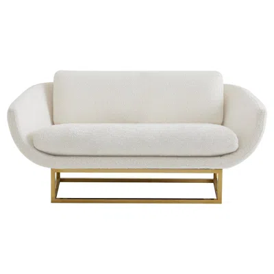 Pre-owned Jonathan Adler Beaumont Bouclé Settee In Gray