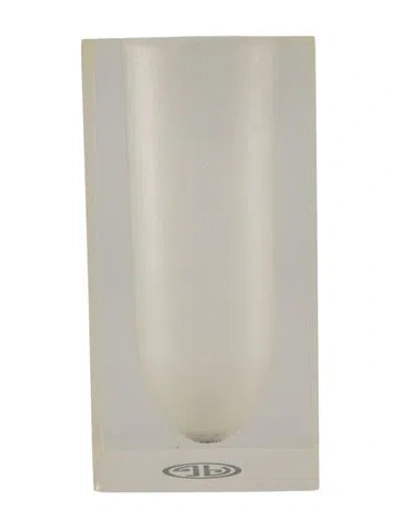 Pre-owned Jonathan Adler Bel-air Scoop Vase In Transparent