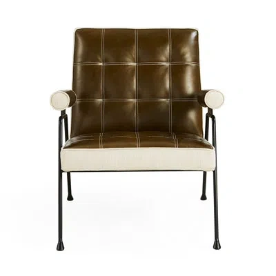 Jonathan Adler Belmondo Upholstered Armchair In Brown