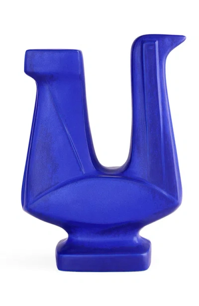 Jonathan Adler Bird Objet Stoneware Sculpture In Cobalt Blue
