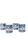 Jonathan Adler Druggist Porcelain Mug Set (set Of Four) In Blue